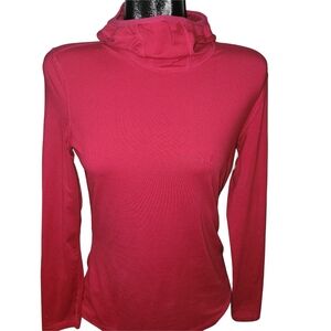 Running Room Women's Red Long Sleeve Activewear Top With Balaclava Hood M